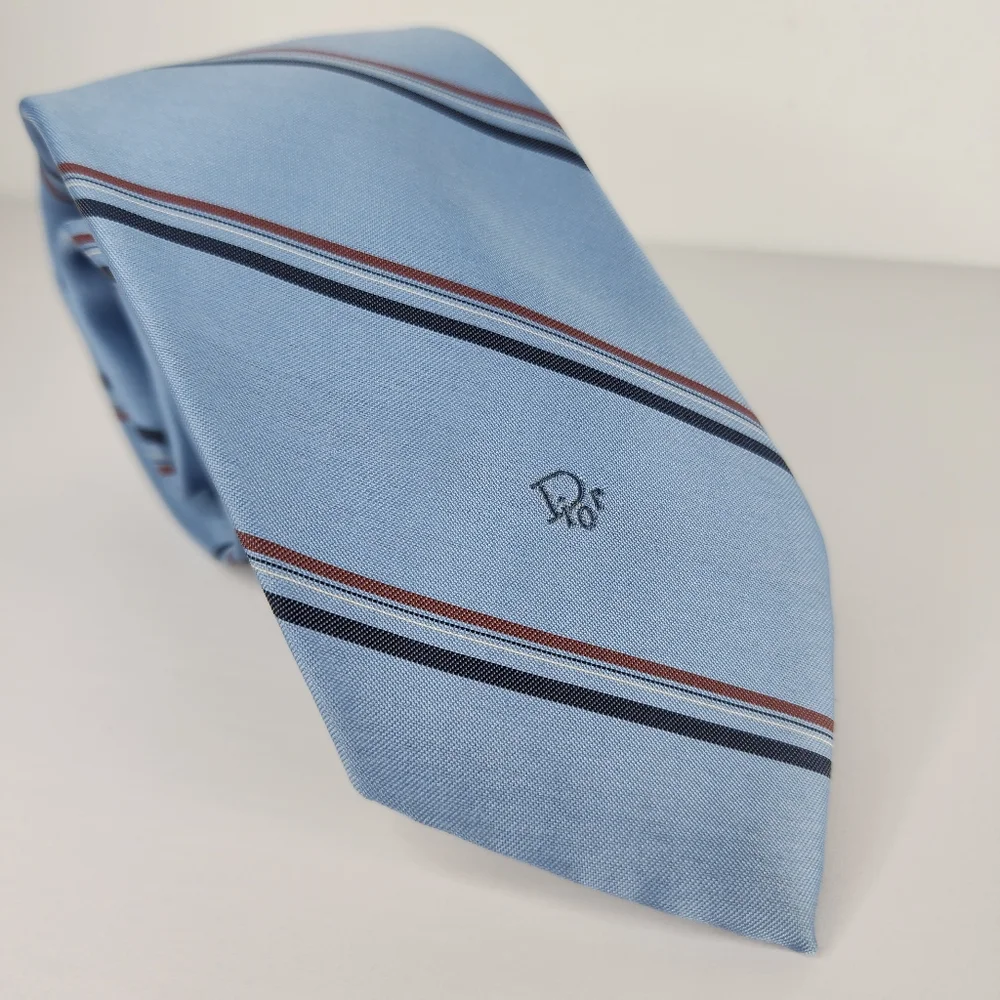 CHRISTIAN DIOR Blue & Red Tie.